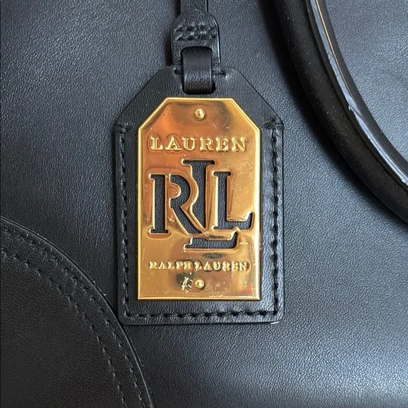 Lauren Ralph Lauren Black Leather Satchel - Picture 4 of 12